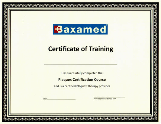 Certificate for medical professionals without frame